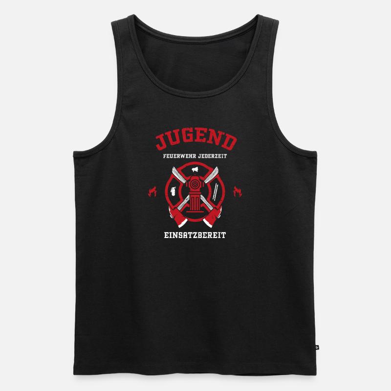 Jugend Feuerwehr Jederzeit Einsa... - Männer Premium Bio Tank Top - Schwarz