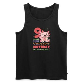 Axolotl for 9th birthday children nine years old - Men's Premium Organic Tank Top - black - Front - Michal (187cm)