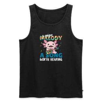 autism awareness month puzzel musik axolotl - Männer Premium Bio Tank Top - Schwarz - Vorne - AI Model Male 178 light (178cm)