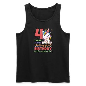 Licorne pour les enfants de 4 ans de quatre ans - Débardeur bio Premium Homme - noir - Devant - Michal (187cm)