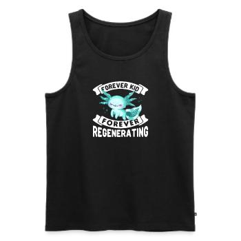 Forever kid forever regenerating cute axolotl - Men's Premium Organic Tank Top - black - Front - AI Model Male 178 light (178cm)