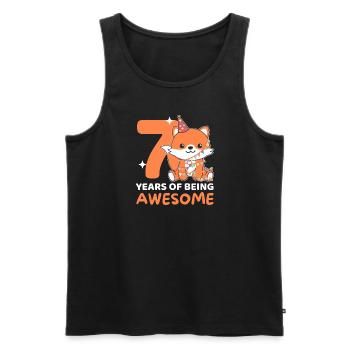 Fuchs zum 7. Geburtstag Kinder sieben Jahre alt - Männer Premium Bio Tank Top - Schwarz - Vorne - AI Model Male 178 light (178cm)
