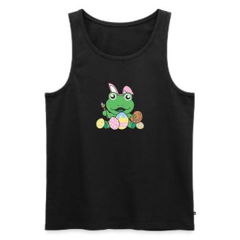 joyeuses Pâques douce grenouille Pâques avec œufs de Pâques - Débardeur bio Premium Homme - noir - Devant - Michal (187cm)