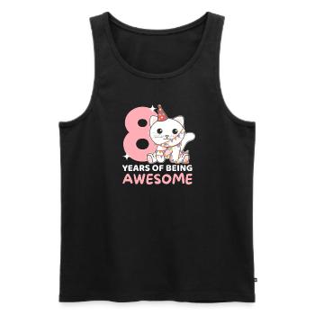 8th birthday cat Children eight years old - Men's Premium Organic Tank Top - black - Front - Michal (187cm)