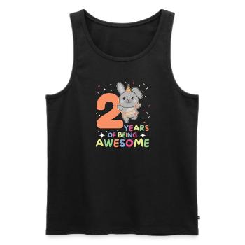 Rabbit for 2nd birthday Children two years old - Men's Premium Organic Tank Top - black - Front - Michal (187cm)