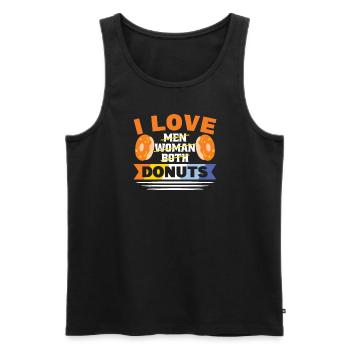 Aroace Flag Pride LGBTQ cute donuts - Men's Premium Organic Tank Top - black - Front - AI Model Male 178 light (178cm)
