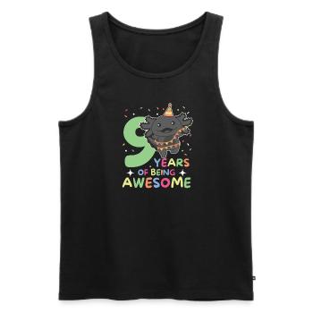 Axolotl for 9th birthday children nine years old - Men's Premium Organic Tank Top - black - Front - Michal (187cm)
