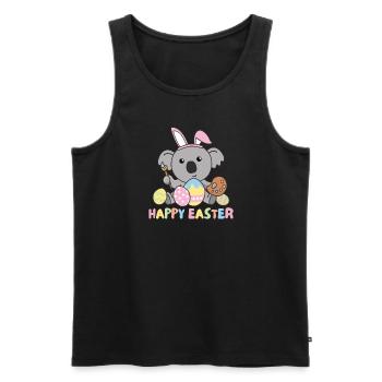 joyeuses Pâques doux koala de Pâques avec œufs de Pâques - Débardeur bio Premium Homme - noir - Devant - Michal (187cm)