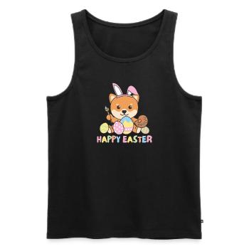 joyeuses Pâques sucrées Shiba Inu Pâques avec œufs de Pâques - Débardeur bio Premium Homme - noir - Devant - Michal (187cm)