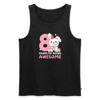 Hase zum 8. Geburtstag Kinder acht Jahre alt - Männer Premium Bio Tank Top - Schwarz - Vorne - Michal (187cm)