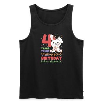 Hase zum 4. Geburtstag Kinder vier Jahre alt - Männer Premium Bio Tank Top - Schwarz - Vorne - Michal (187cm)