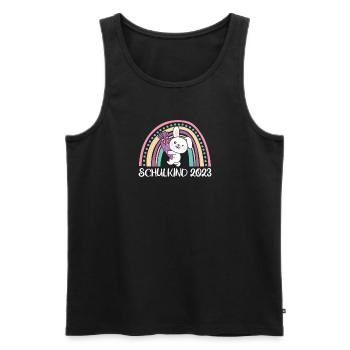 Schulkind 2023 Einschulung Hase Schule - Männer Premium Bio Tank Top - Schwarz - Vorne - AI Model Male 178 light (178cm)