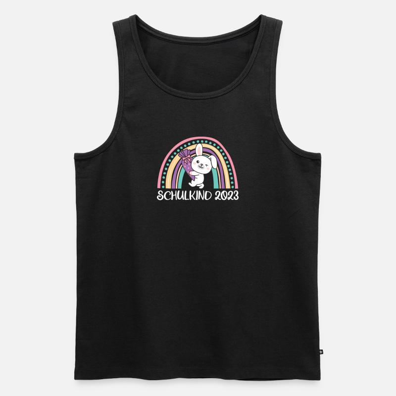Schulkind 2023 Einschulung Hase Schule - Männer Premium Bio Tank Top - Schwarz