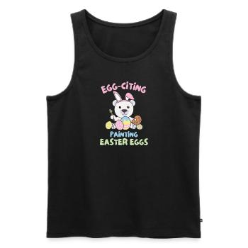 cute polar bears at Easter with Easter eggs polar bear - Men's Premium Organic Tank Top - black - Front - Michal (187cm)