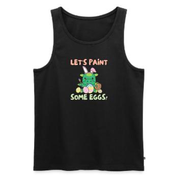 cute dragons at Easter with Easter eggs dragon - Men's Premium Organic Tank Top - black - Front - AI Model Male 178 light (178cm)