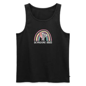 Schulkind 2023 Einschulung Maus Schule - Männer Premium Bio Tank Top - Schwarz - Vorne - AI Model Male 178 light (178cm)