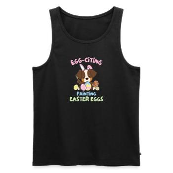 cute dogs at Easter Australian Shepherd - Men's Premium Organic Tank Top - black - Front - Michal (187cm)