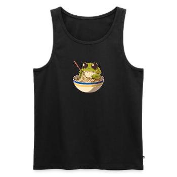 Mais d’abord ramen douce grenouille mange ramen ramen - Débardeur bio Premium Homme - noir - Devant - Michal (187cm)