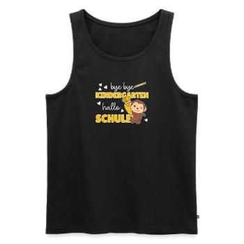 bye bye Kindergarten hallo Schule Affe - Männer Premium Bio Tank Top - Schwarz - Vorne - Michal (187cm)