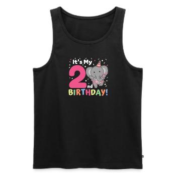 Elefant zum 2. Geburtstag Kinder zwei Jahre alt - Männer Premium Bio Tank Top - Schwarz - Vorne - AI Model Male 178 light (178cm)