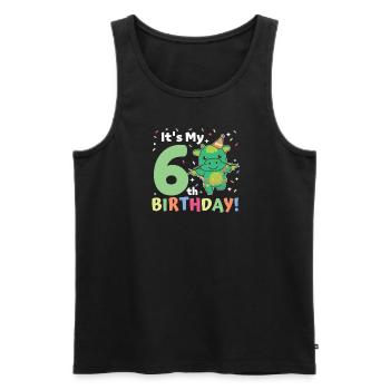 Drache zum 6. Geburtstag Kinder sechs Jahre alt - Männer Premium Bio Tank Top - Schwarz - Vorne - Michal (187cm)