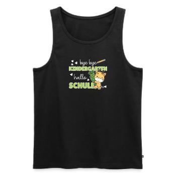 bye bye Kindergarten hallo Schule Giraffe - Männer Premium Bio Tank Top - Schwarz - Vorne - Michal (187cm)