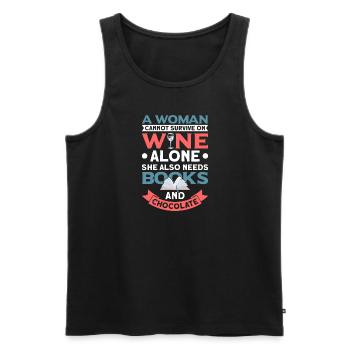 Book lover design with books for literature - Men's Premium Organic Tank Top - black - Front - Michal (187cm)