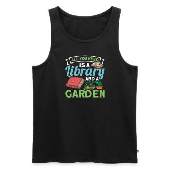 Book lover design with books for literature - Men's Premium Organic Tank Top - black - Front - Michal (187cm)