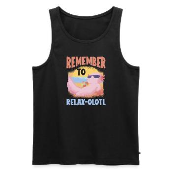 Relaxolotl Axolotl lovers sweet animals relax - Men's Premium Organic Tank Top - black - Front - AI Model Male 178 light (178cm)