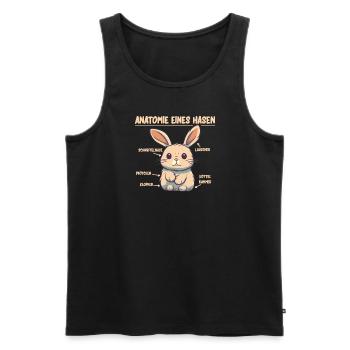 Anatomie eines Hasen lustige Kanninchen Erklärung - Männer Premium Bio Tank Top - Schwarz - Vorne - Michal (187cm)