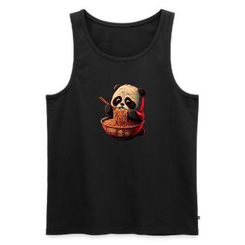 Mais d’abord ramen panda doux mange des ramen - Débardeur bio Premium Homme - noir - Devant - Michal (187cm)