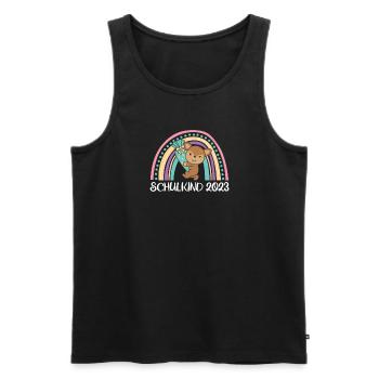 Schulkind 2023 Einschulung Reh Schule - Männer Premium Bio Tank Top - Schwarz - Vorne - Michal (187cm)