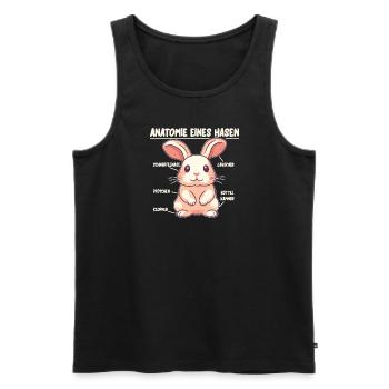 Anatomie eines Hasen lustige Kanninchen Erklärung - Männer Premium Bio Tank Top - Schwarz - Vorne - Michal (187cm)