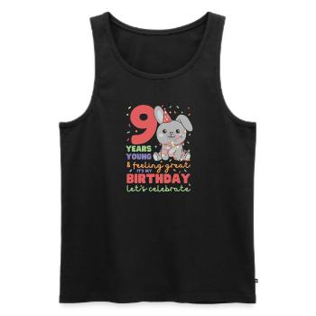 Rabbit for 9th birthday Children nine years old - Men's Premium Organic Tank Top - black - Front - Michal (187cm)