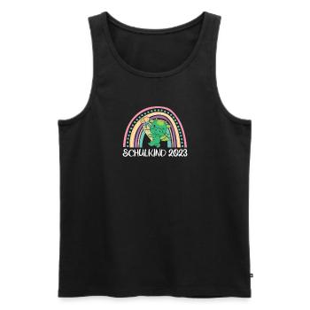 Schulkind 2023 Einschulung Drache Schule - Männer Premium Bio Tank Top - Schwarz - Vorne - Michal (187cm)