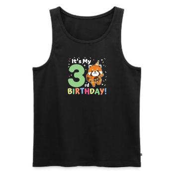 Panda roux pour les enfants de 3ème anniversaire de trois ans - Débardeur bio Premium Homme - noir - Devant - Michal (187cm)