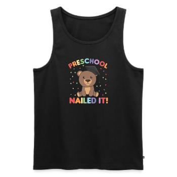 Enfants d’âge préscolaire cloué Ours Graduation - Débardeur bio Premium Homme - noir - Devant - Michal (187cm)