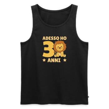 Children 3rd birthday lion 3 years old - Men's Premium Organic Tank Top - black - Front - AI Model Male 178 light (178cm)