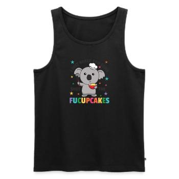 Je viens de vous faire cuire un peu fermer les fucupcakes koala - Débardeur bio Premium Homme - noir - Devant - Michal (187cm)