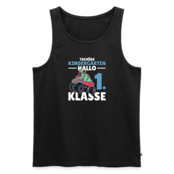 Tschüss Kindergarten Hallo 1. Klasse Schulkind - Männer Premium Bio Tank Top - Schwarz - Vorne - Michal (187cm)