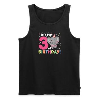 Eléphant pour les enfants de 3ème anniversaire de trois ans - Débardeur bio Premium Homme - noir - Devant - Michal (187cm)