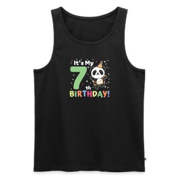Panda for 7th birthday children seven years old - Men's Premium Organic Tank Top - black - Front - Michal (187cm)