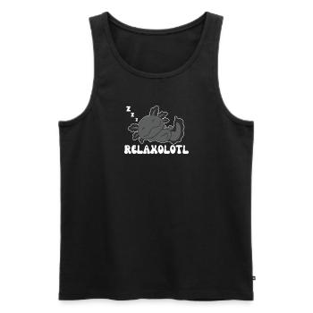 Relaxolotl Axolotl Liebhaber süße Tiere relaxen - Männer Premium Bio Tank Top - Schwarz - Vorne - Michal (187cm)