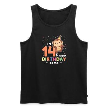 Singe pour les enfants de 14 ans - Débardeur bio Premium Homme - noir - Devant - Michal (187cm)