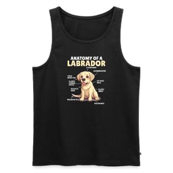 Explication du chien Anatomie d’un Labrador - Débardeur bio Premium Homme - noir - Devant - Michal (187cm)