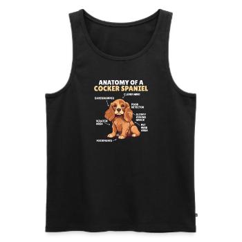 Explication du chien Anatomie d’un cocker - Débardeur bio Premium Homme - noir - Devant - Michal (187cm)