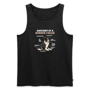 Explication du chien Anatomie d’un Border Collie - Débardeur bio Premium Homme - noir - Devant - Michal (187cm)