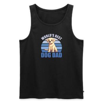 Le meilleur chien du monde papa mignon Labrador - Débardeur bio Premium Homme - noir - Devant - AI Model Male 178 light (178cm)