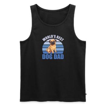 Weltbester Hunde Papa süßer Mops - Männer Premium Bio Tank Top - Schwarz - Vorne - Michal (187cm)