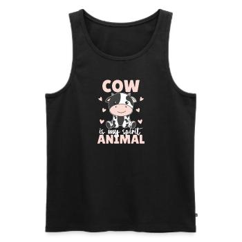 Cow is my spirit animal - cute cow design - Men's Premium Organic Tank Top - black - Front - Michal (187cm)